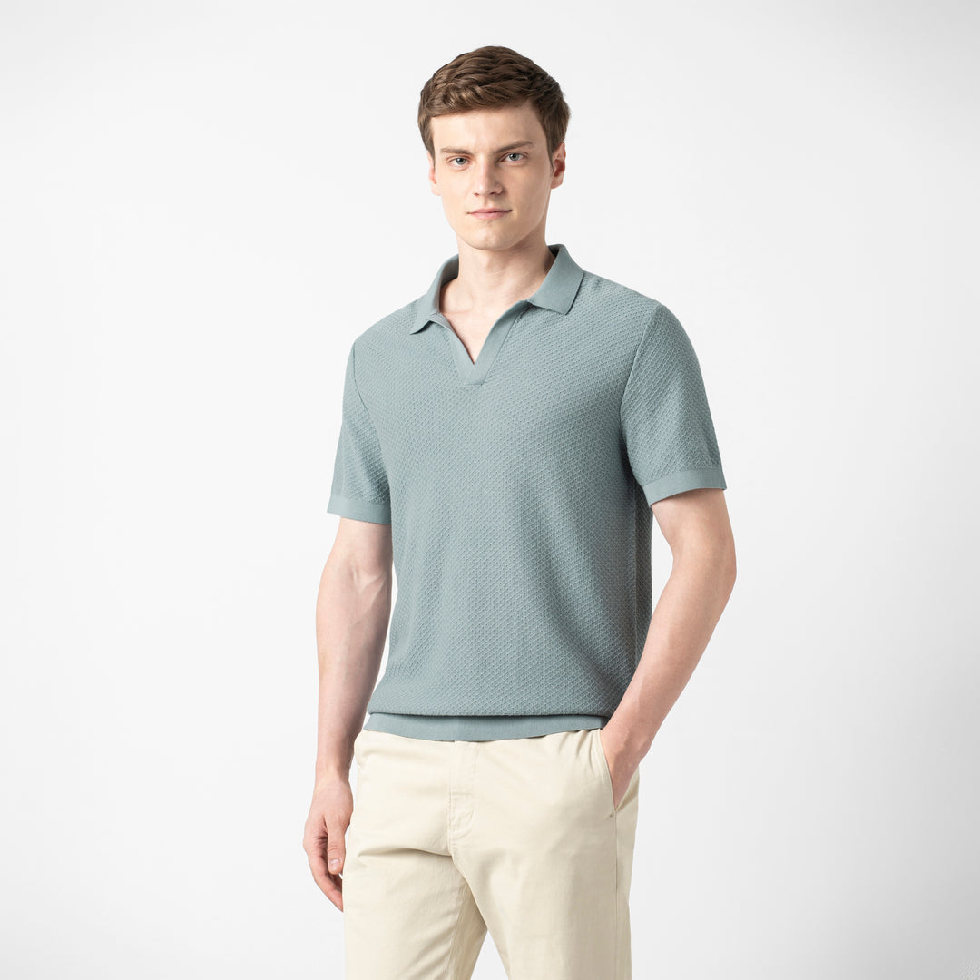 Diamond Knit Sweater Polo