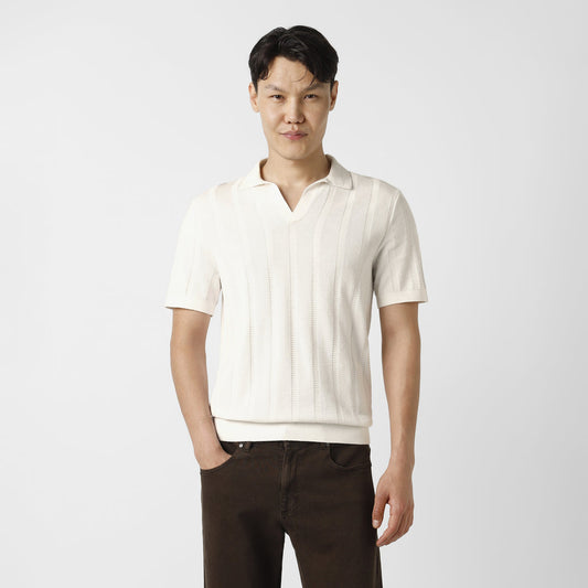 Ladder Knit Sweater Polo
