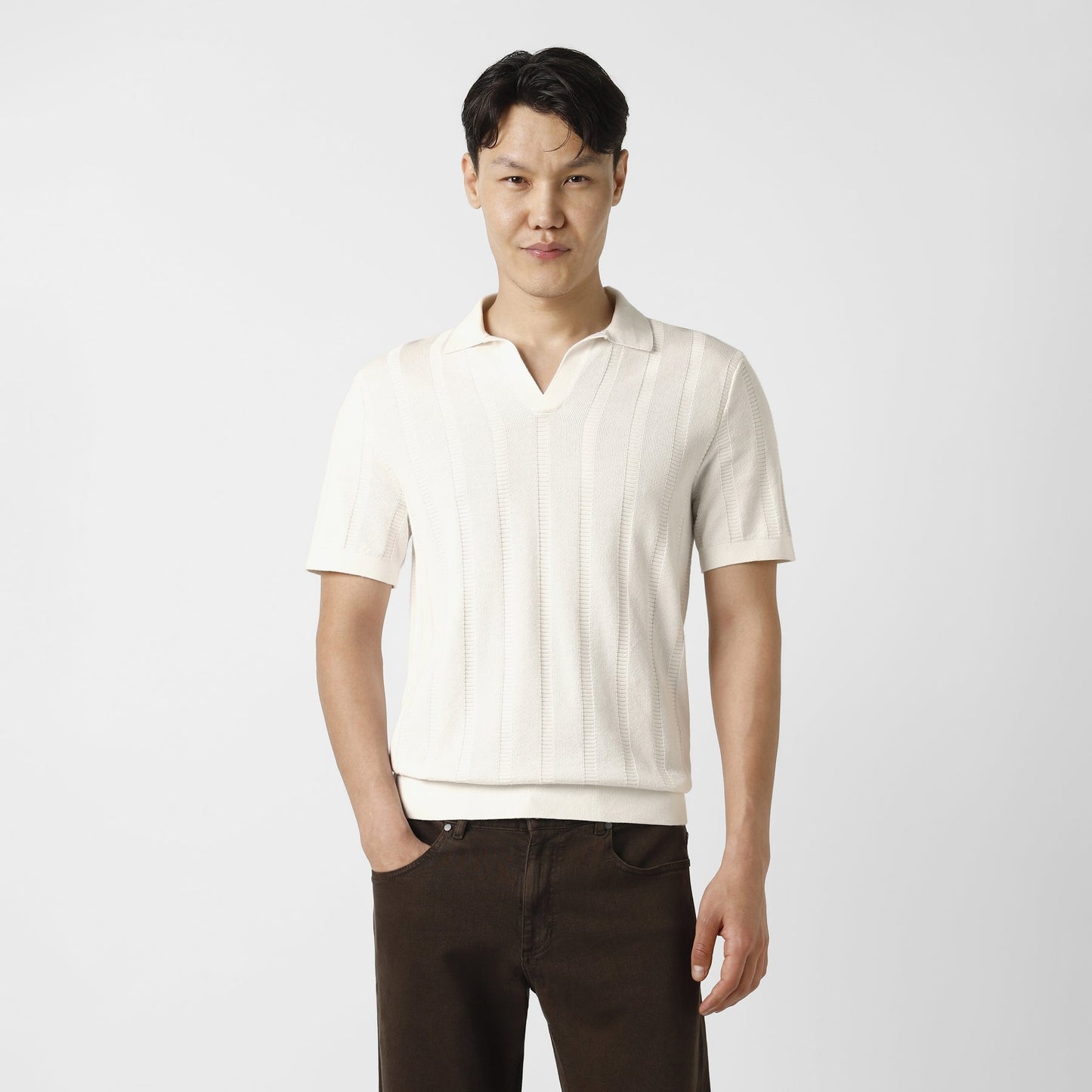 Ladder Knit Sweater Polo