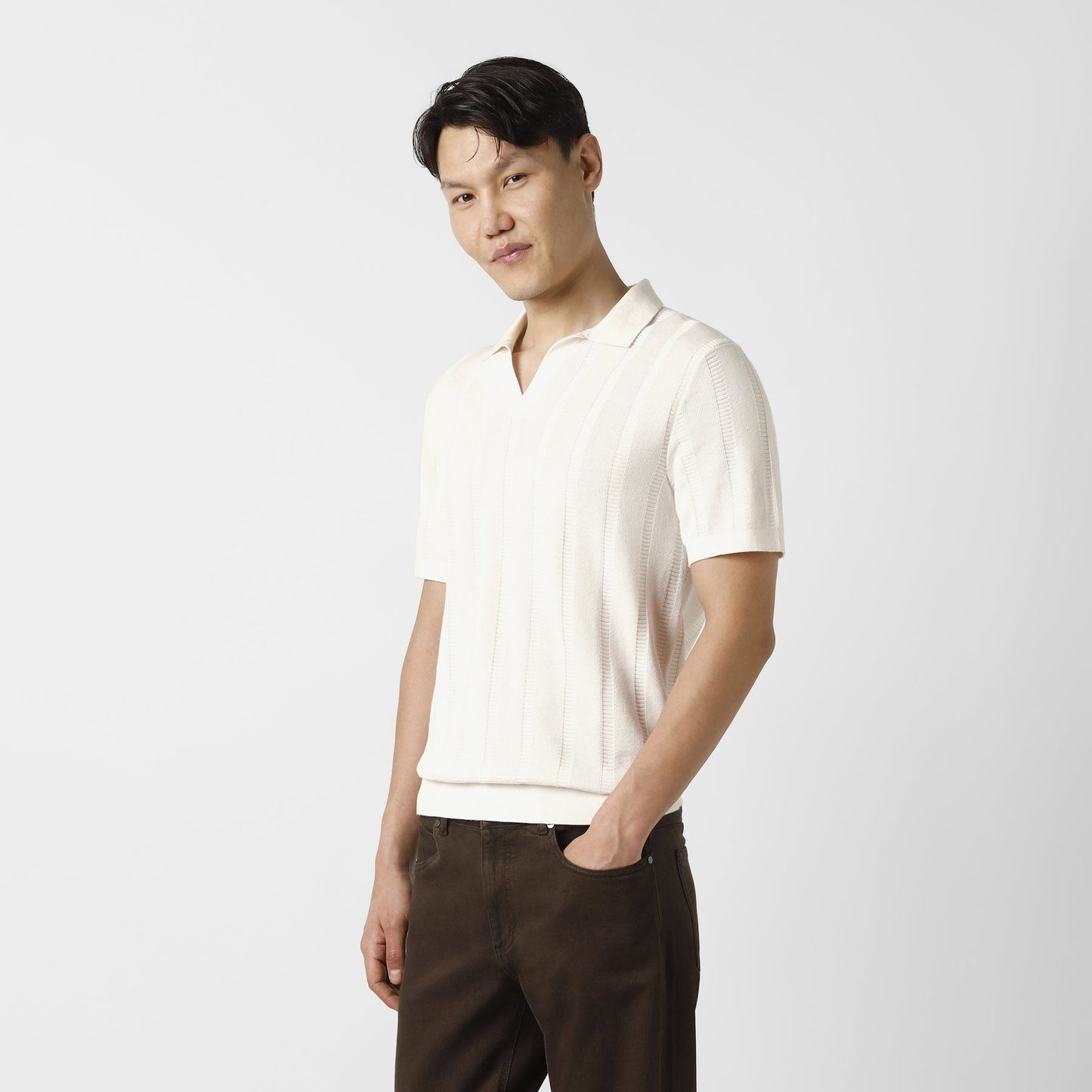 Ladder Knit Sweater Polo