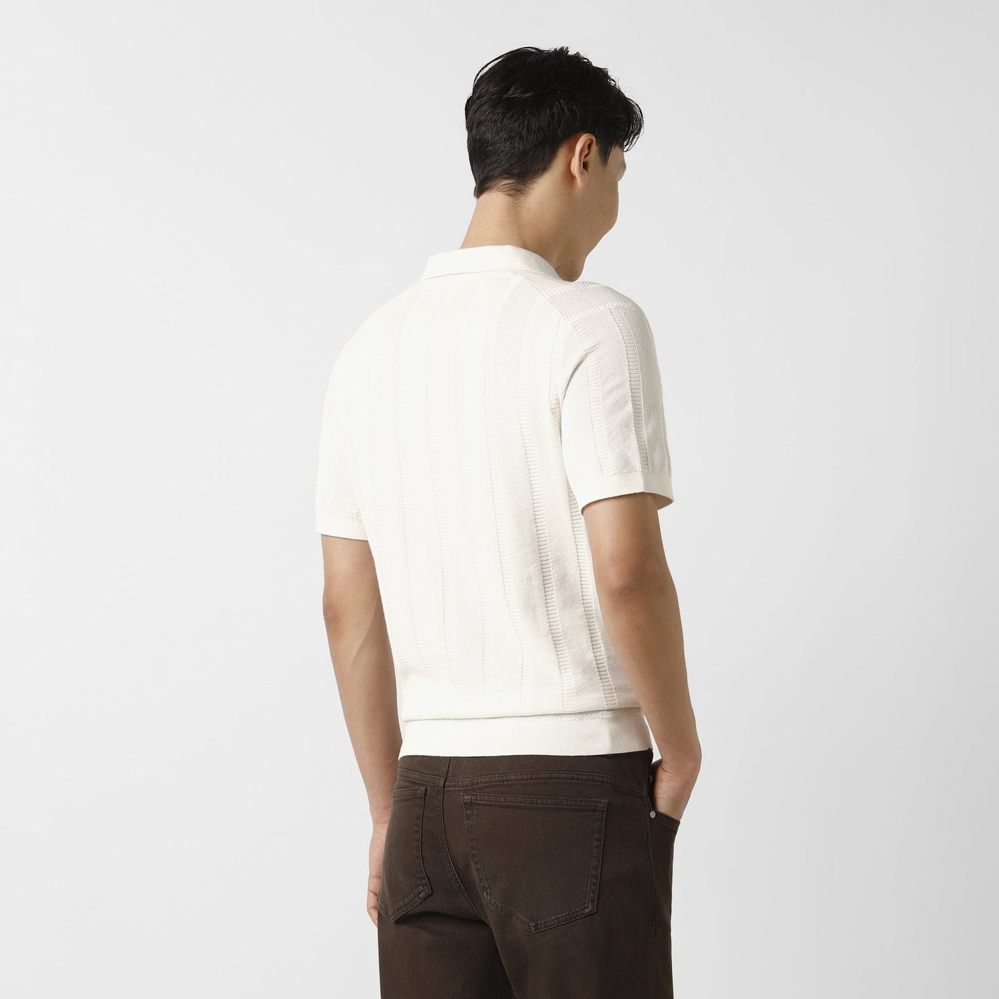 Ladder Knit Sweater Polo