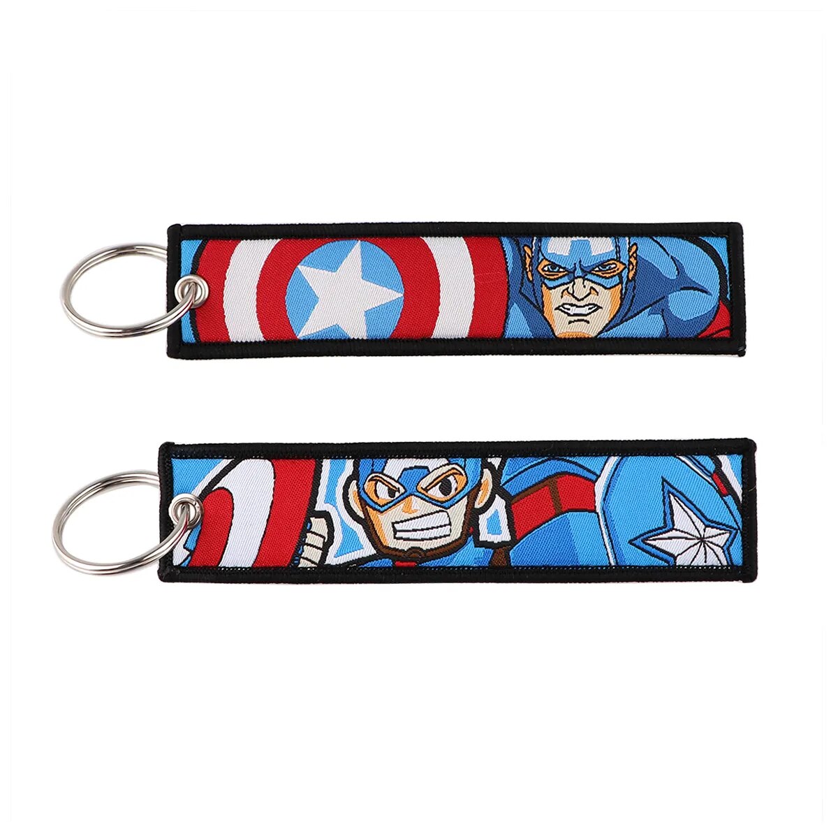 Captain America Embroidered Keychain