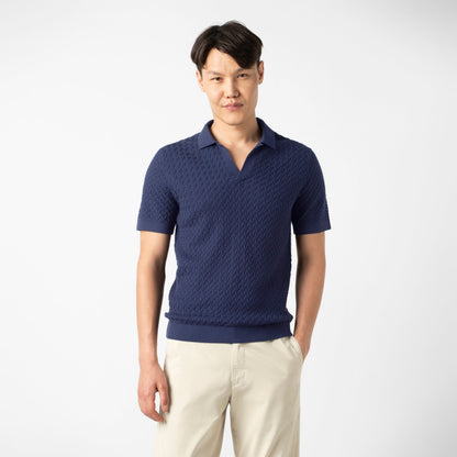 Textured Knit Sweater Polo