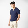 Textured Knit Sweater Polo