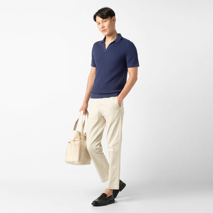 Textured Knit Sweater Polo