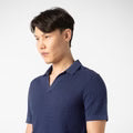 Textured Knit Sweater Polo