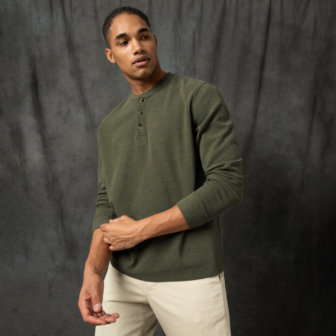 Waffle Knit Henley