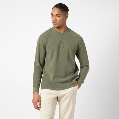 Waffle Knit Henley